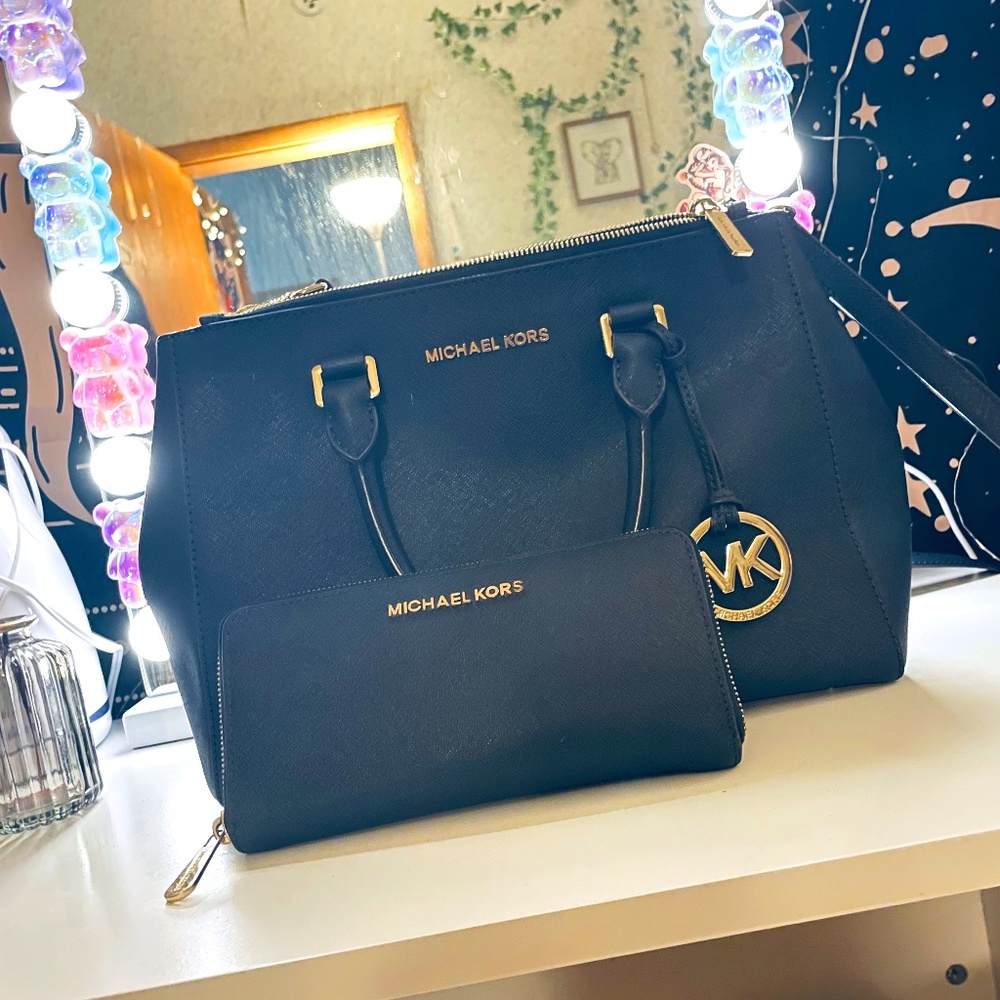 Navy Mk Purse And Wallet Combo - image 1